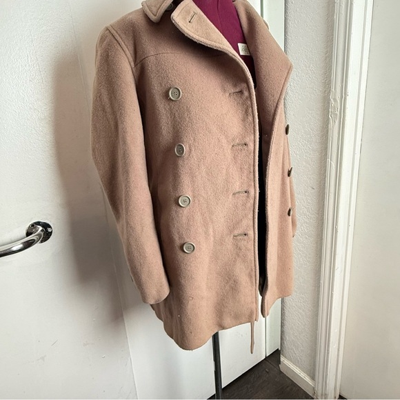 Women's Tan Double-Breasted Coat - Picture 1 of 7